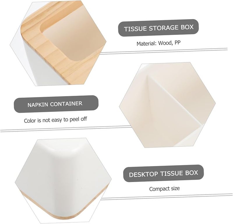 صندوق تخزين المناديل الأبيض متعدد الوظائف - حاوية مناديل عالية الجودة للمنزل والمكتب والسيارة - Image 2